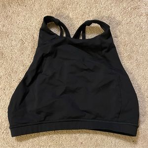 Lululemon High Neck Black Halter Sports Bra